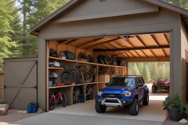 storage for toys - cars, off-road vehicles, equipment, sports gear, etc.