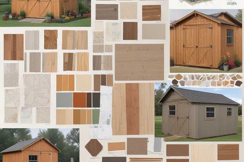 custom shed design for homeowners in Massachusetts - choose materials for roofing, siding, windows, and other features.